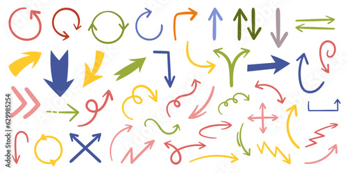 Hand drawn freehand emphasis arrows, swirls, and doodles for highlighting text and diagrams. Perfect for presentations and education graph and chart. Line marks, smears, curve wave, for infographics.