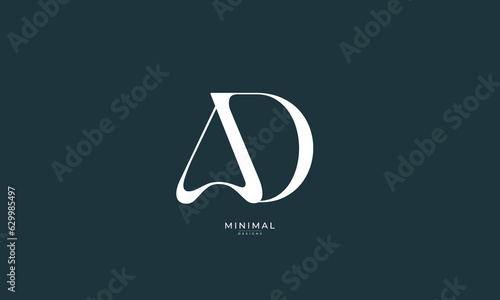 Alphabet letter icon monogram logo AD