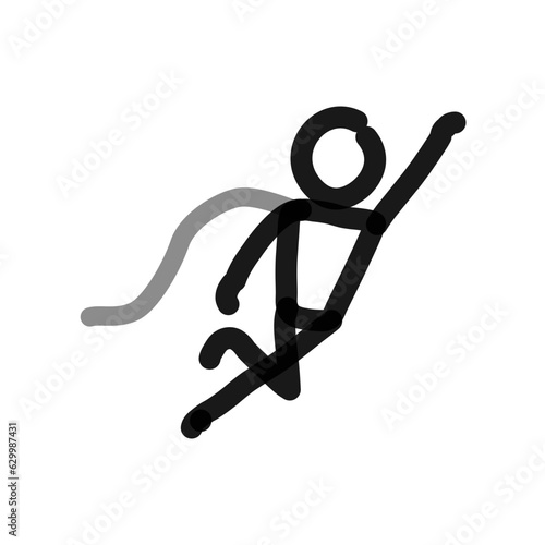 flying superhero simple line art vector doodle