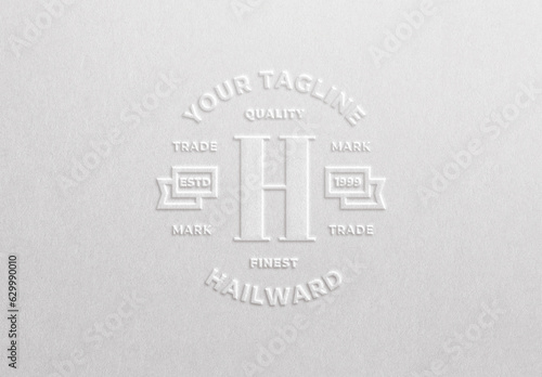 Embossed Emboss Logo Mockup Template Texture Paper Branding Brand Identity Effect