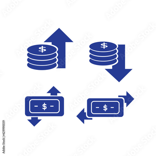 financial icon set, cycles and economic ups and downs. simple icon. vector illustration