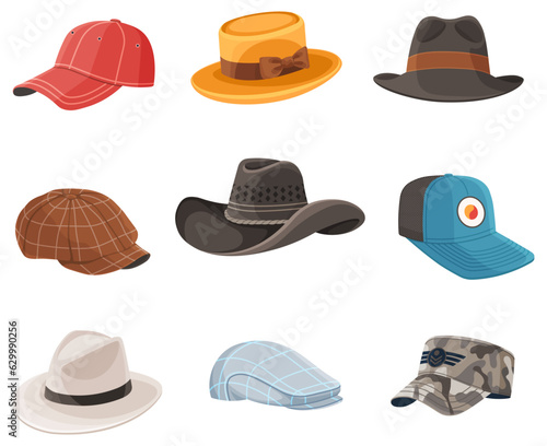 Summer hat. Vector illustration. A summer hat, testament of woven tales of comfort Sun hat wear, silent dance between style and protection Summer headwear, symphony of shade and light A beach hat