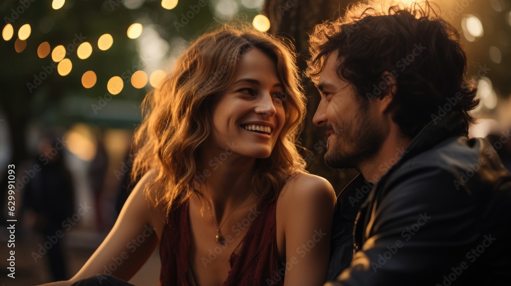 couple enjoying a moment together in a park