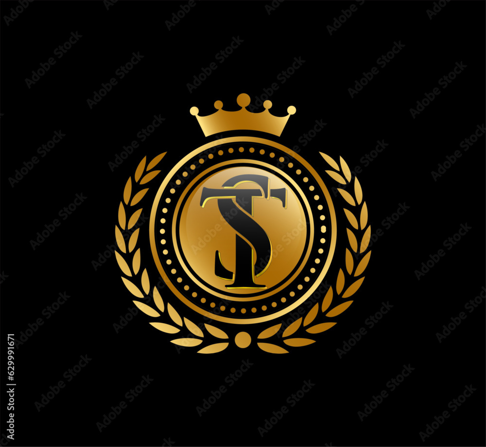 Fototapeta premium Golden badge vector logo element