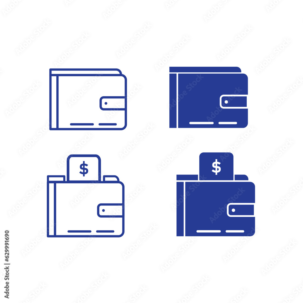 Wallet icon set. wallet vector icon. vector illustration Wallet icon set. wallet vector icon. vector illustration