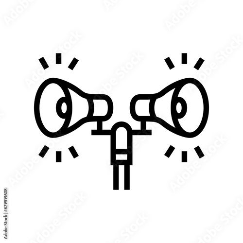 emergency siren alert line icon vector. emergency siren alert sign. isolated contour symbol black illustration