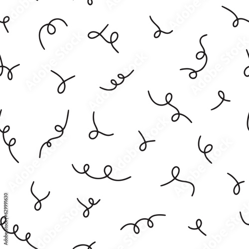 Line doodle seamless pattern. Modern abstract elements on white background.