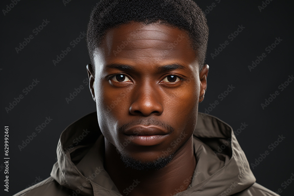 Generative ai studio portrait of african handsom young man on color background Generative ai studio portrait of african handsom young man on color background