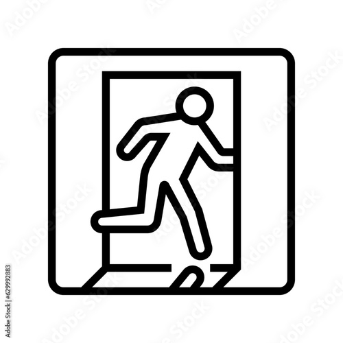 emergency exit alert line icon vector. emergency exit alert sign. isolated contour symbol black illustration
