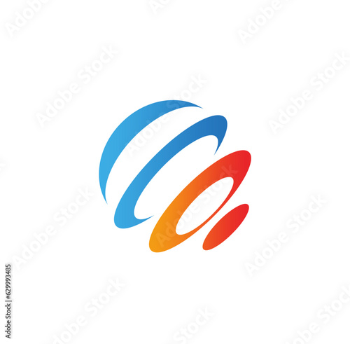 Round sphere orbit technology logo vector image