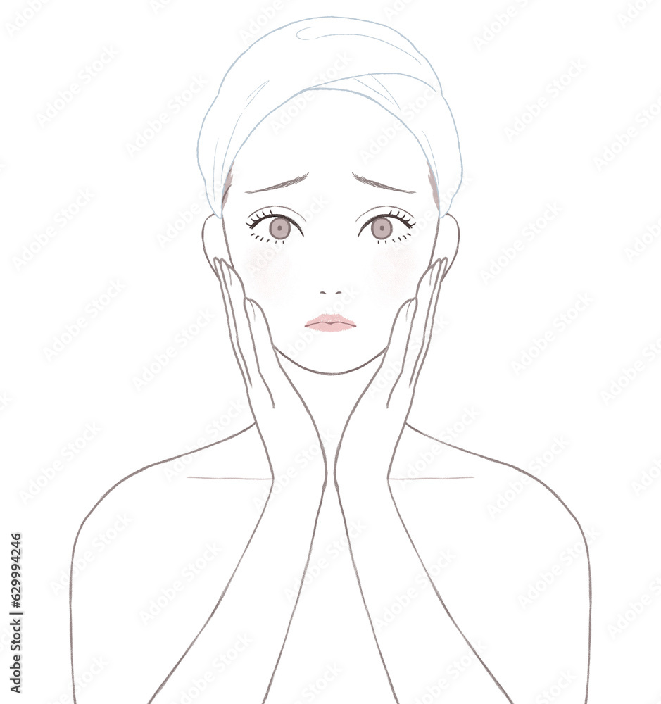 肌トラブルに悩む女性