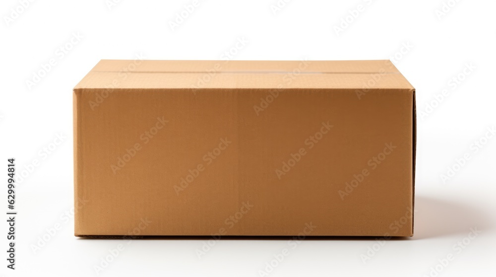 close up of a cardboard box on white background.
close up of a cardboard box on white background.
