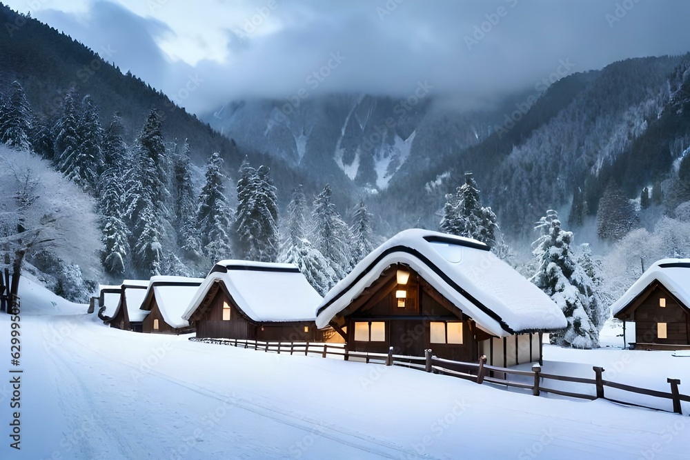 winter landscape in the mountains generated Ai winter landscape in the mountains generated Ai