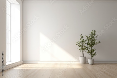 Empty light room interior