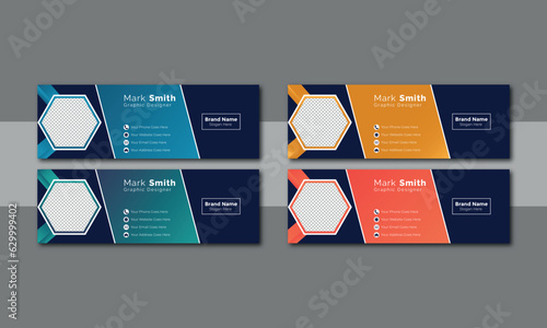 corporate business email signature design vector file print layout photo