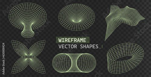 Fototapeta Geometry wireframe abstract shapes