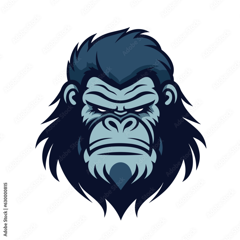 Gorilla logo design isolated on white background. Gorilla mascot cartoon logo modern design. Vector stock Gorilla logo design isolated on white background. Gorilla mascot cartoon logo modern design. Vector stock