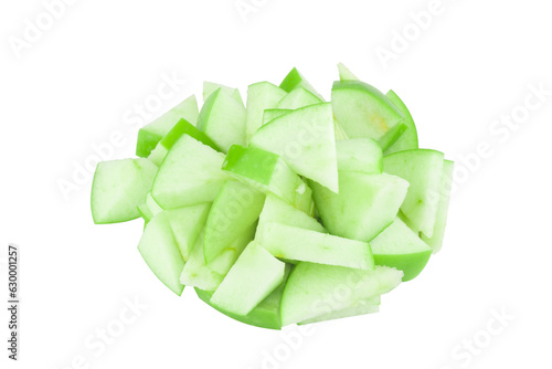 apple green pile piece isolated on white background