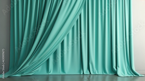 Wallpaper Mural green curtains Torontodigital.ca