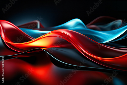 an abstract image of red and white wavy lines on a dark background