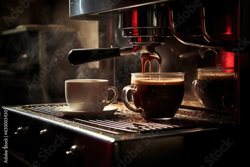 Fotomurale espresso machine brewing a perfect shot