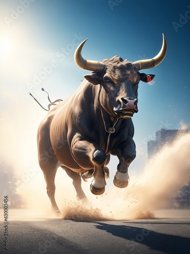 Surging Optimism: A Symbolic Bull Market Photo
