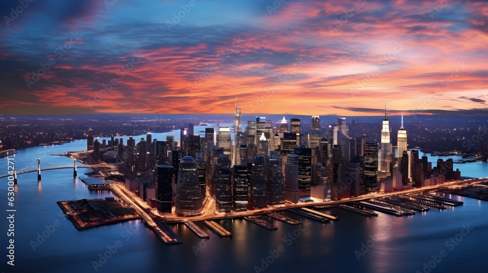 profesioanal drone photography of the new york city ai version