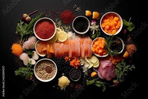 deconstructed sushi ingredients on a plate