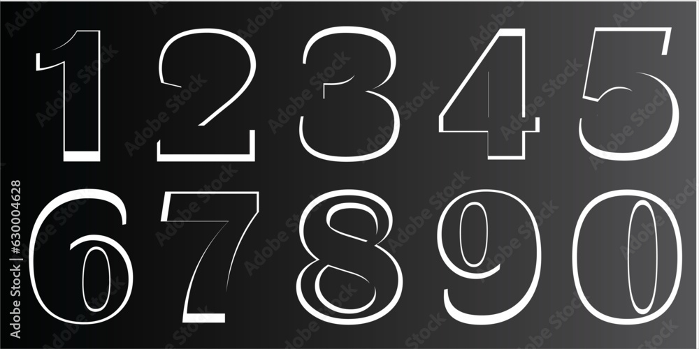 Vecteur Stock assorted digital custom vector numbers. minimum. Color ...