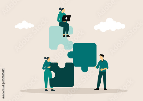 Business people, motivated employees working on successful career growth. Concept of business, career development, teamwotk, ambitions.