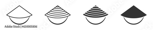 Chinese traditional straw hat icon. Vector illustration.