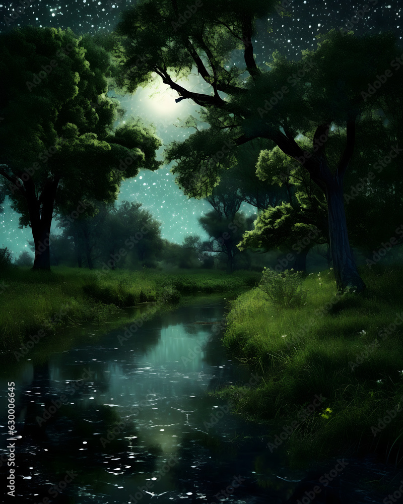 A beautiful view of countryside landscape with green grass and old trees. Nature design theme. A beautiful view of countryside landscape with green grass and old trees. Nature design theme.