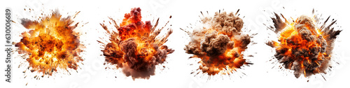 Canvas Print collection of Big explosion effect, realistic explosions boom, realistic fire ex