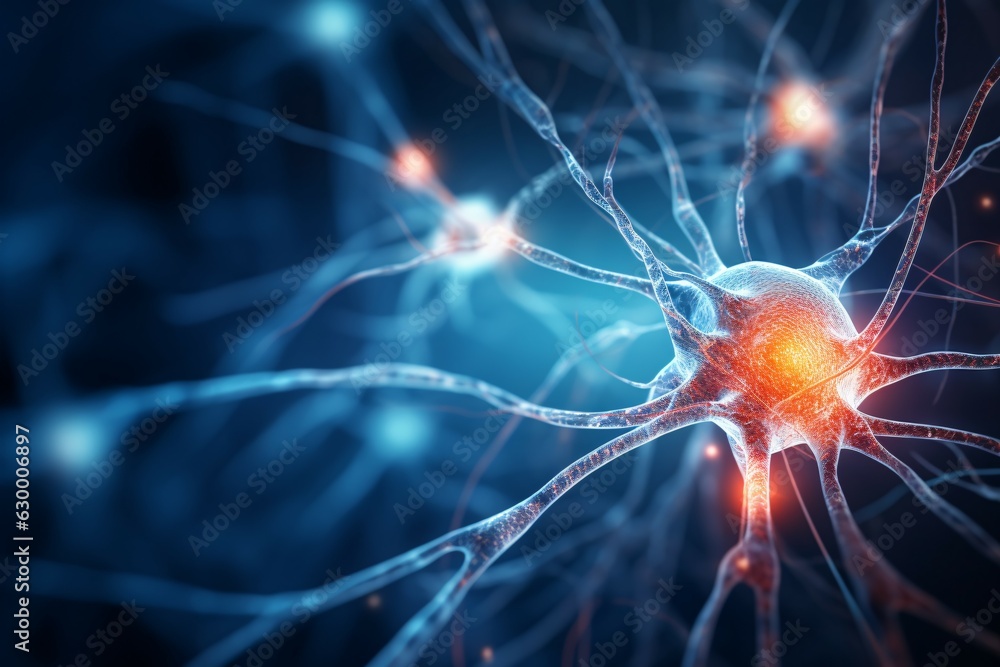Brain neural network, active neuron cells, cell connection, Generative AI Brain neural network, active neuron cells, cell connection, Generative AI
