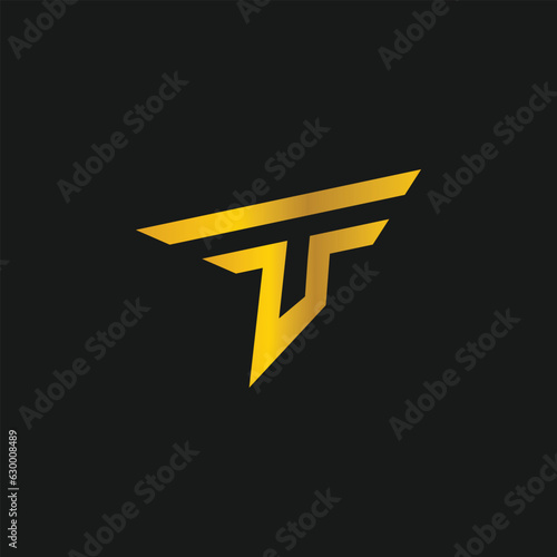 trendy letter T logo