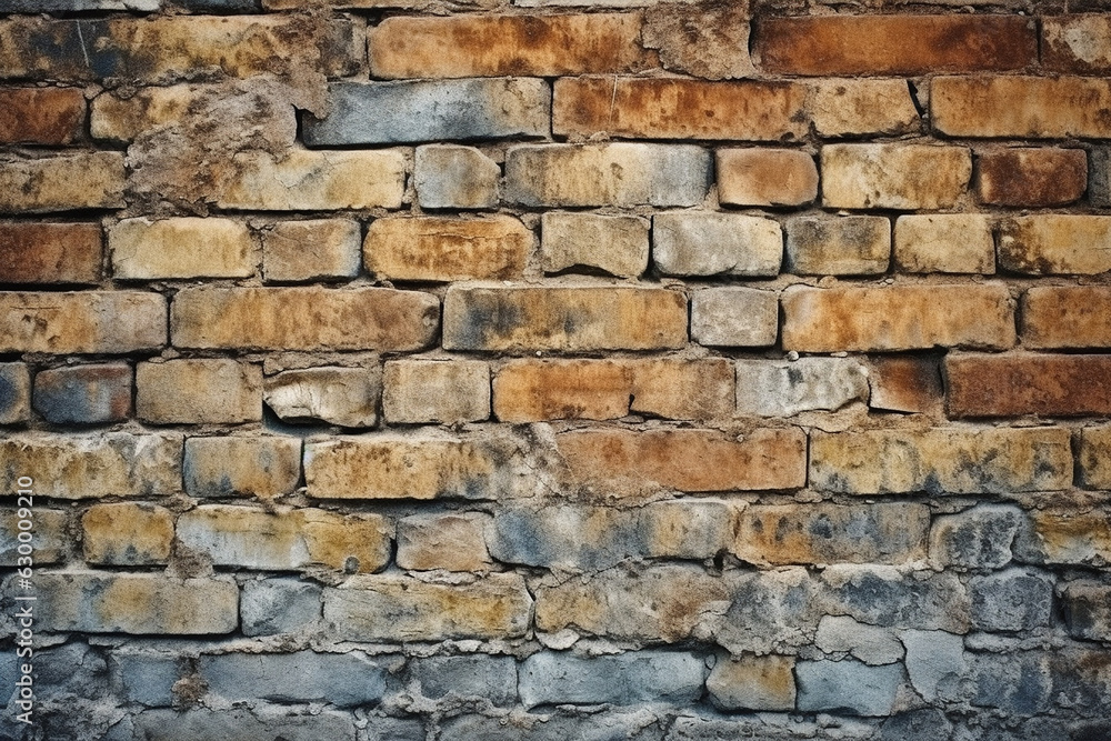 Old Brick Wall Texture - Grunge Background, Created with Generative AI Tools