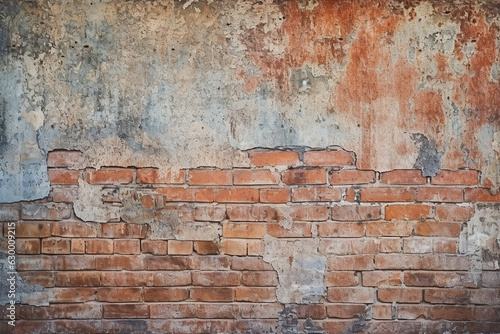 Old Brick Wall Texture - Grunge Background  Created with Generative AI Tools
