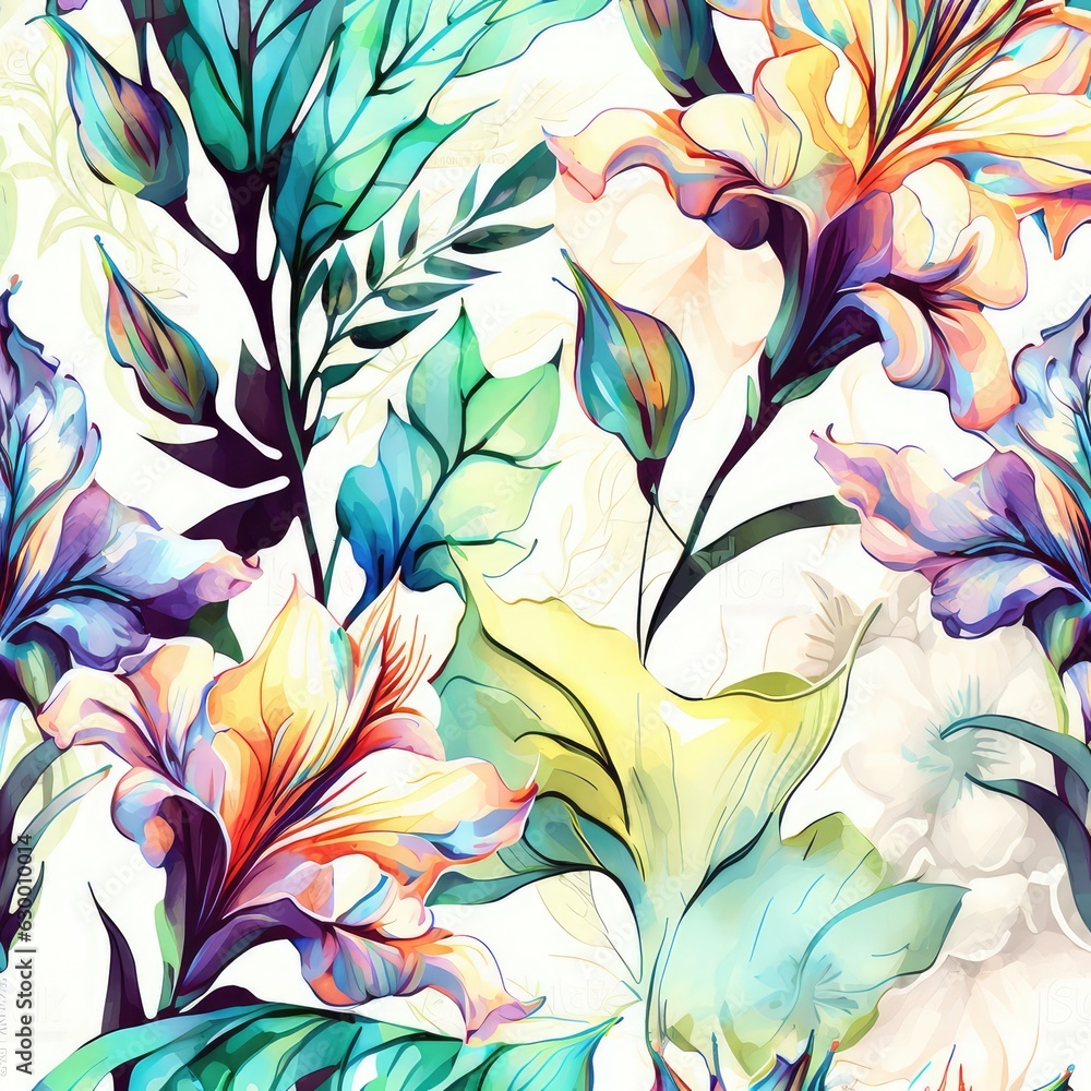 watercolor style spring season flower blossom backdrop generative ai watercolor style spring season flower blossom backdrop generative ai