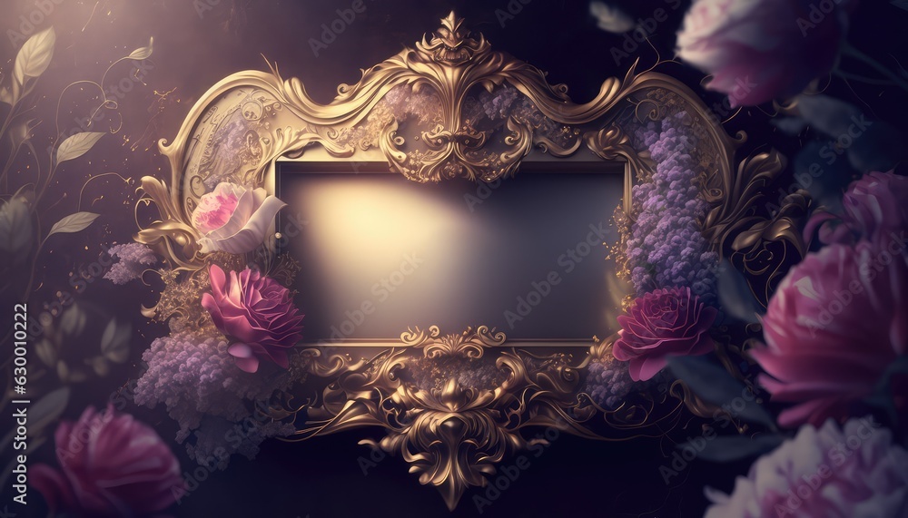 Obraz premium decorative blank floral frame photography a perfect ornate generative ai