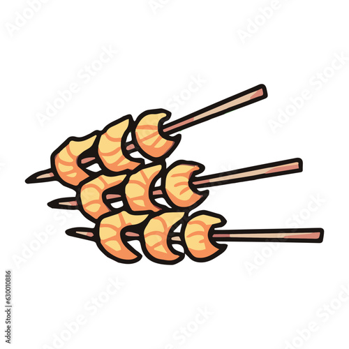 grilled shrimp food illustration
