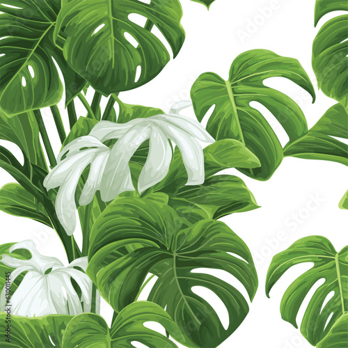 Seamless Colorful Monstera Pattern. Seamless pattern of Monstera in colorful style. Add color to your digital project with our pattern!