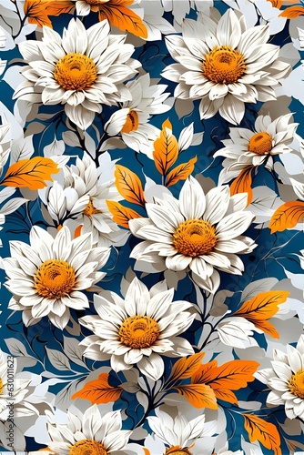 Seamless Floral Pattern with Vibrant Colors