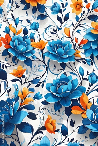 Seamless Floral Pattern with Vibrant Colors
