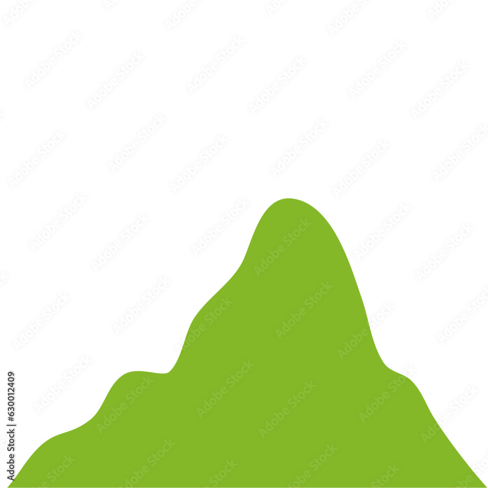 Obraz premium Green Hilly Valley Flat Vector