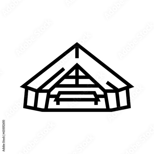 glamping tent camp line icon vector. glamping tent camp sign. isolated contour symbol black illustration