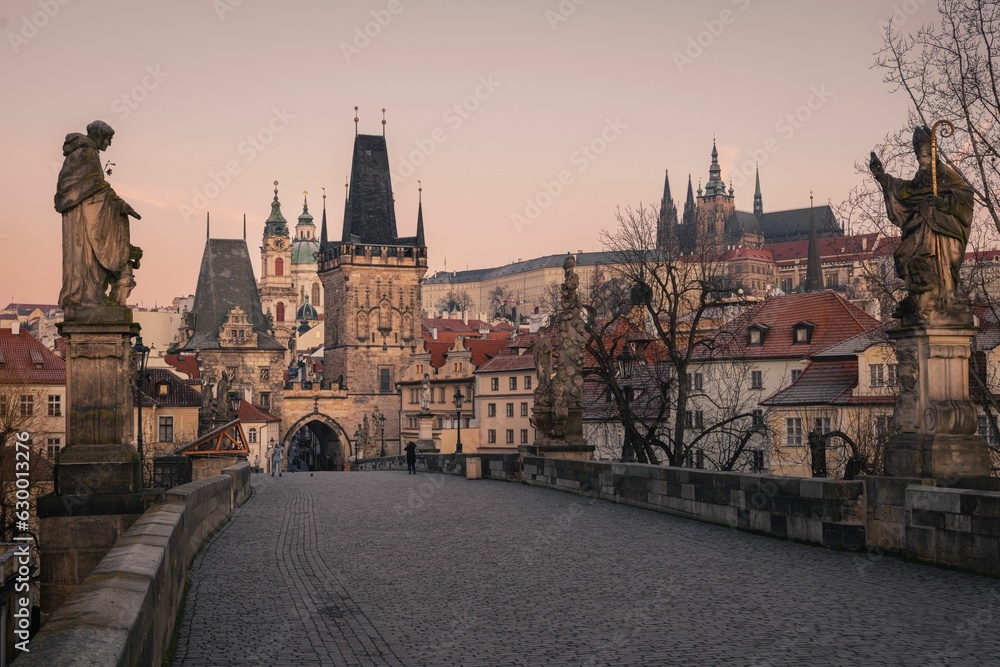 Obraz premium Famous Charles Bridge in Prague, Czech Republic