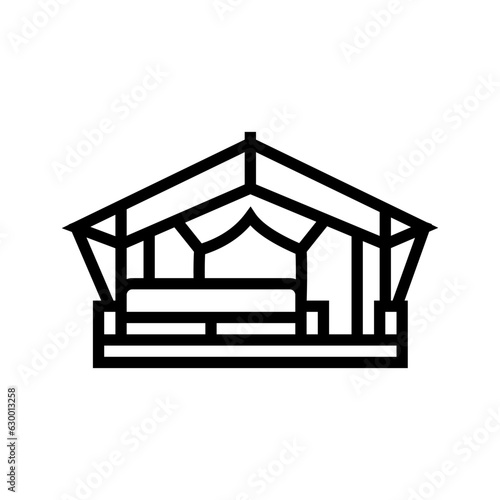 glamping tent forest line icon vector. glamping tent forest sign. isolated contour symbol black illustration