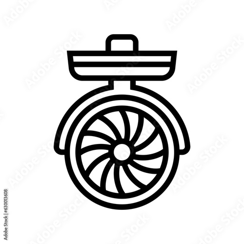 glamping tent fan line icon vector. glamping tent fan sign. isolated contour symbol black illustration
