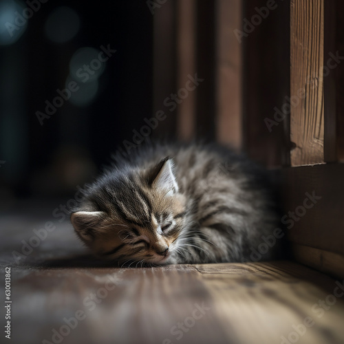 Sleeping cat. Generative AI. © VarIouS