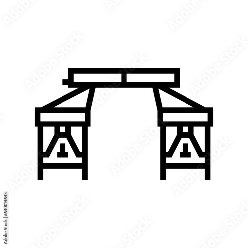foldable picnic table glamping line icon vector. foldable picnic table glamping sign. isolated contour symbol black illustration